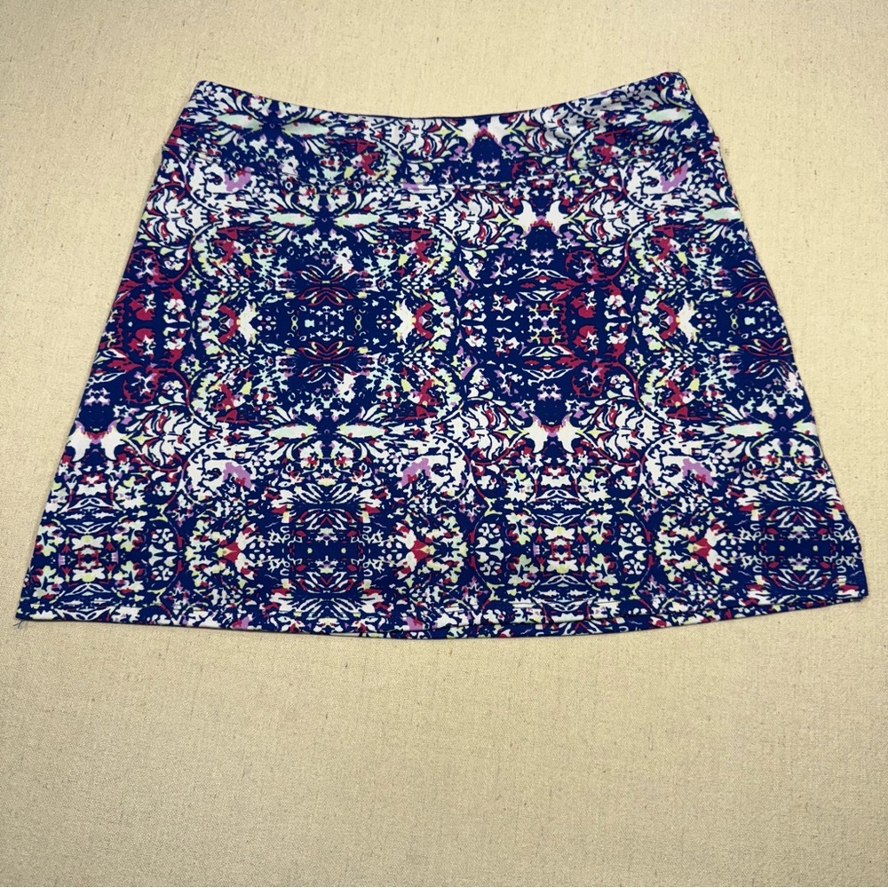 Tranquility Skort Womens Blue Pink White Print Stretch Mini Activewear - Small